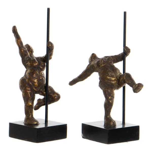 Dekorativ figur DKD Home Decor 20 x 10 x 31 cm Gylden Aluminium Mangotræ Ballet ballerina Moderne