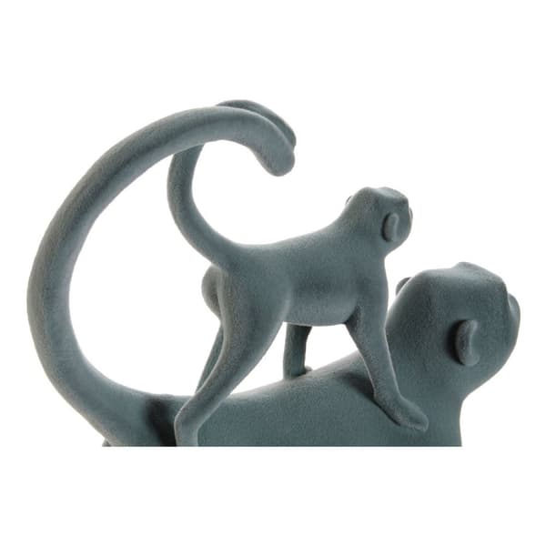 Dekorativ Figur DKD Home Decor Grønn Rosa Harpiks Flokket Tropisk 22,5 x 8 x 27,5 cm