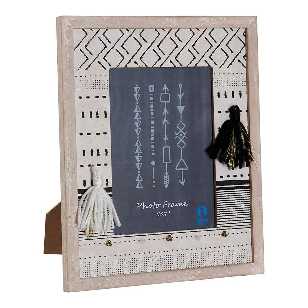 Fotoram DKD Home Decor 8424001715220 Etnisk Naturell Grå Trä MDF Boho (22 x 2 x 27 cm)