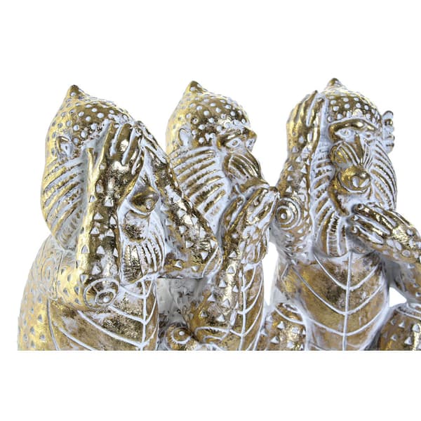 Dekorativ Figur DKD Home Decor Gyllen Harpiks Tropisk Strippet ned 21 x 11 x 16,2 cm