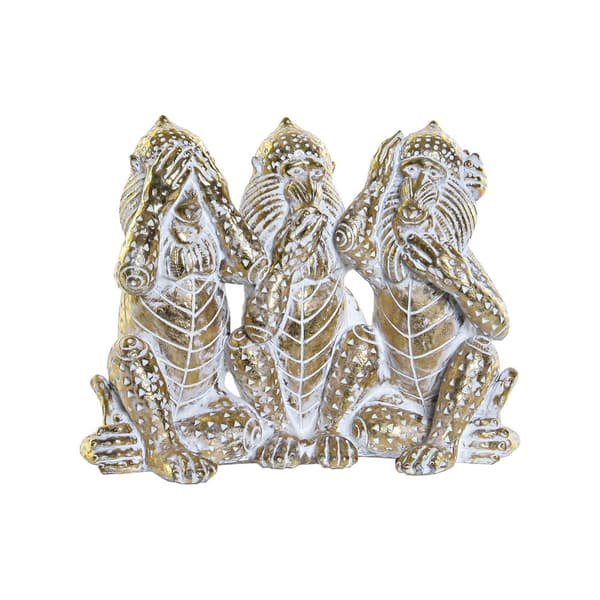 Dekorativ Figur DKD Home Decor Gyllen Harpiks Tropisk Strippet ned 21 x 11 x 16,2 cm