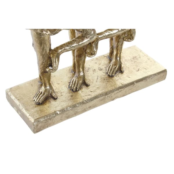 Dekorativ figur DKD Home Decor FZ-91957 Grå Gylden Harpiks Rektangulær Kolonistil Moderne Abe 23 x 9,5 x 24 cm