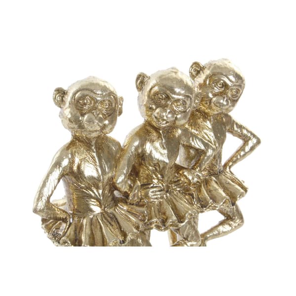 Dekorativ figur DKD Home Decor FZ-91957 Grå Gylden Harpiks Rektangulær Kolonistil Moderne Abe 23 x 9,5 x 24 cm