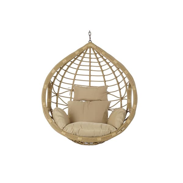 Hängande trädgårdsfåtölj DKD Home Decor 90 x 70 x 110 cm 105 x 75 x 226 cm Beige Metall Brun syntetisk rattan