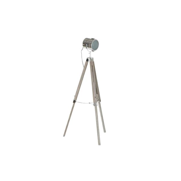 Gulvlampe DKD Home Decor Metall Tre Sølv Lysebrun Stativ (66 x 66 x 142 cm)