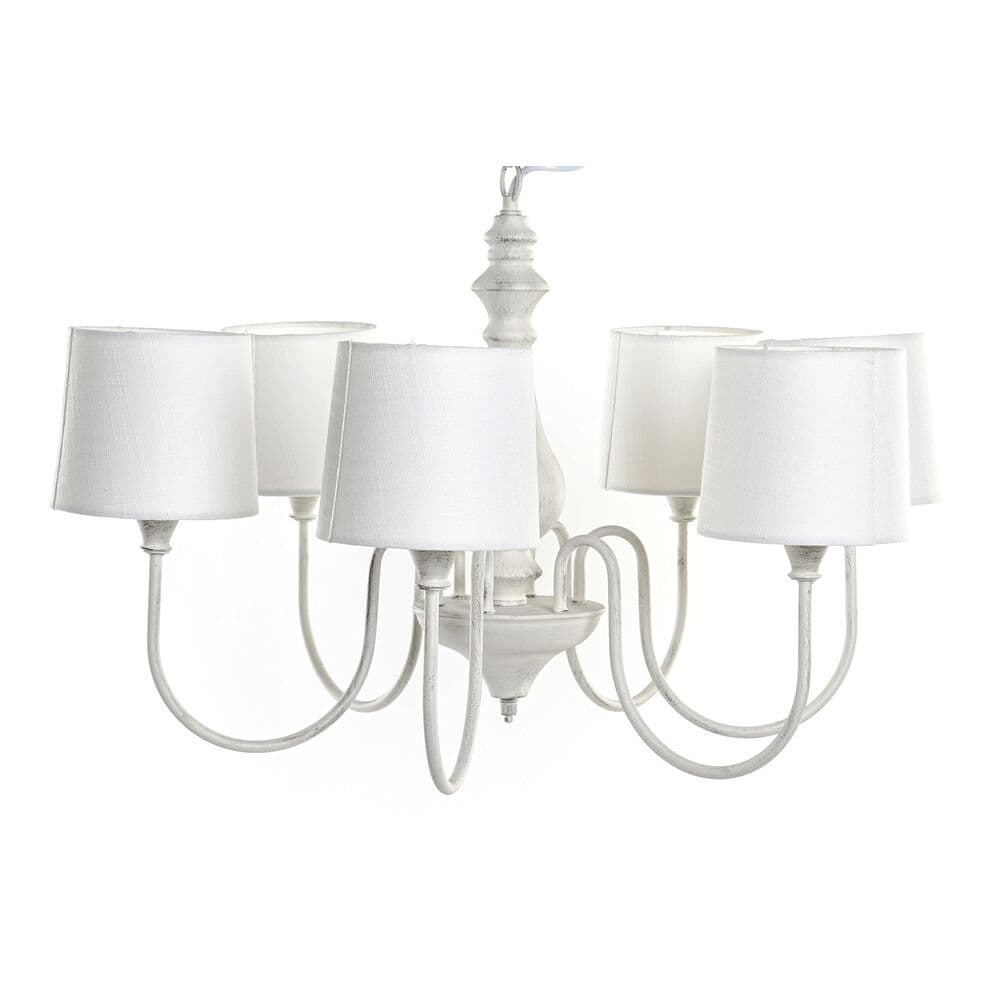 Taklampa DKD Home Decor Metall Polyester Vit 220 V 25W (66 x 66 x 44 cm)