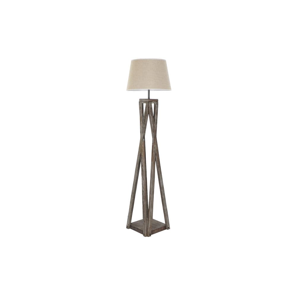 Golvlampa DKD Home Decor Blad Trä Brun Bomull (40 x 40 x 154 cm)