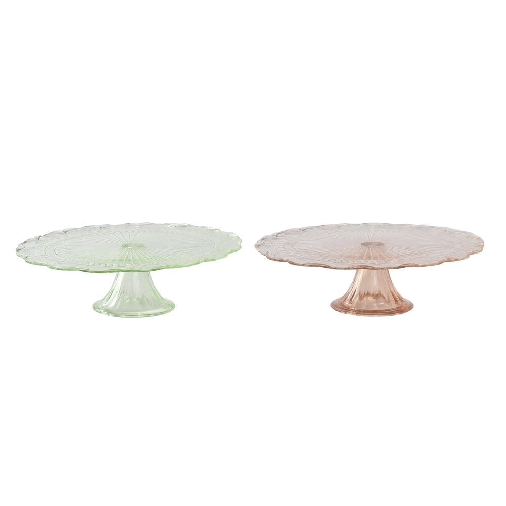 Bordsdekoration DKD Home Decor Glas Orange Grön (30 x 30 x 8,5 cm) (2 antal)