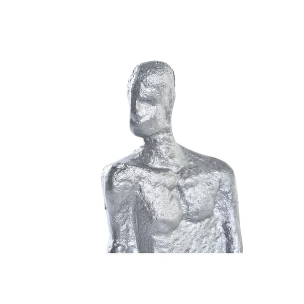 Dekorativ Figur DKD Home Decor 11 x 12 x 28 cm Sølv Svart Hvit Menn (2 enheter)