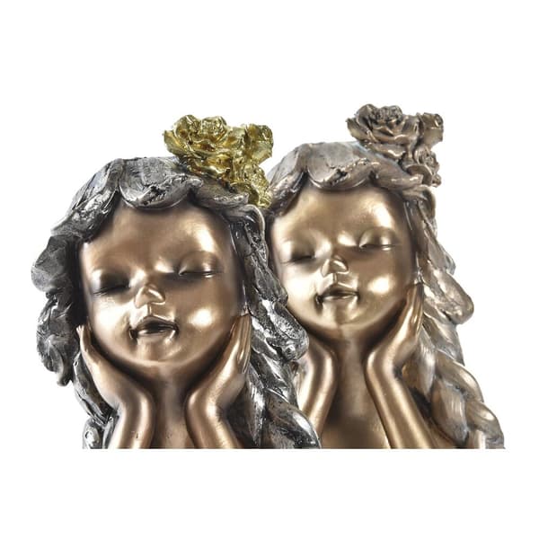 Dekorativ figur DKD Home Decor 17 x 14 x 25 cm Rød Gylden (2 enheder)