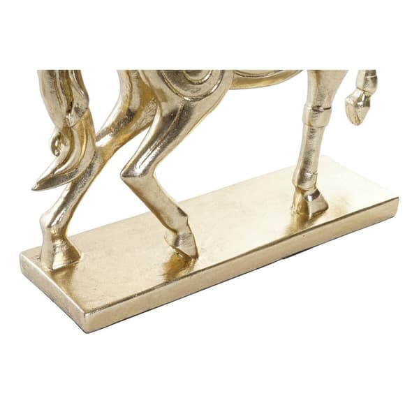 Dekorativ figur DKD Home Decor 34 x 9,5 x 33,5 cm Hest Sølvfarvet Gylden (2 enheder)