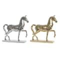 Miniatyrbillede 1 af 3: Dekorativ figur DKD Home Decor 34 x 9,5 x 33,5 cm Hest Sølvfarvet Gylden (2 enheder)