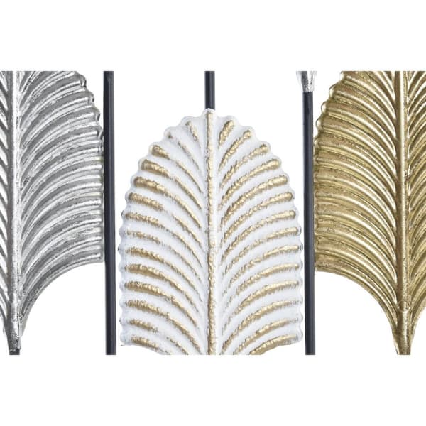 Väggdekoration DKD Home Decor Svart Metall Multicolour Modern Löv av en växt (35 x 2 x 90 cm)
