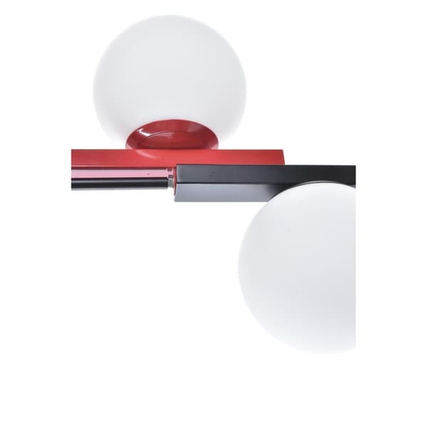 Loftslampe DKD Home Decor Hvid Sort Rød Metal Krystal 40 W 44 x 44 x 120 cm