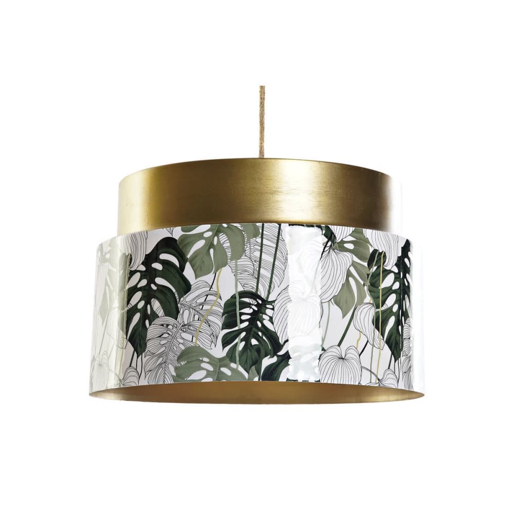 Taklampa DKD Home Decor Gyllene Vit Grön 220 V 50 W (35 x 35 x 23 cm)