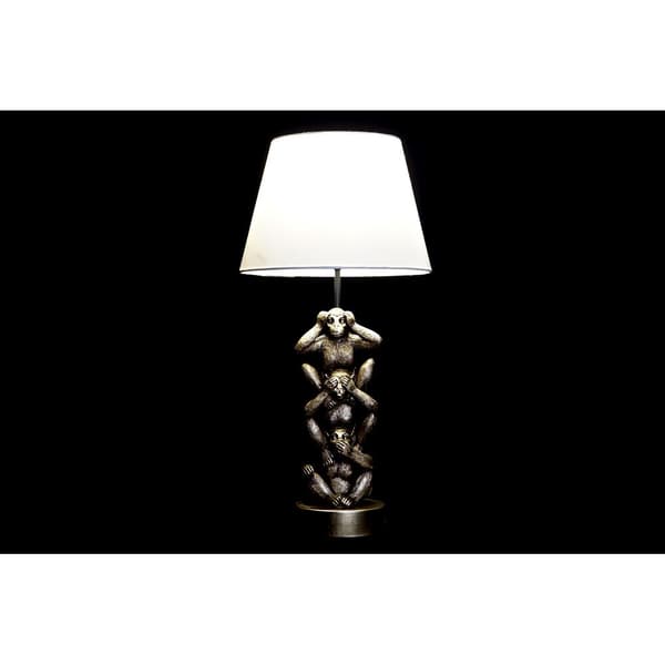 Pöytälamppu DKD Home Decor Kullattu Valkoinen Siirtomaatyylinen 220 V 50 W Apina (30 x 30 x 61 cm)