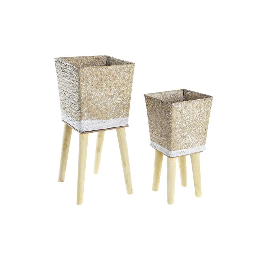 Krukset DKD Home Decor Naturell Trä Fibrer Boho (22 x 22 x 48 cm)