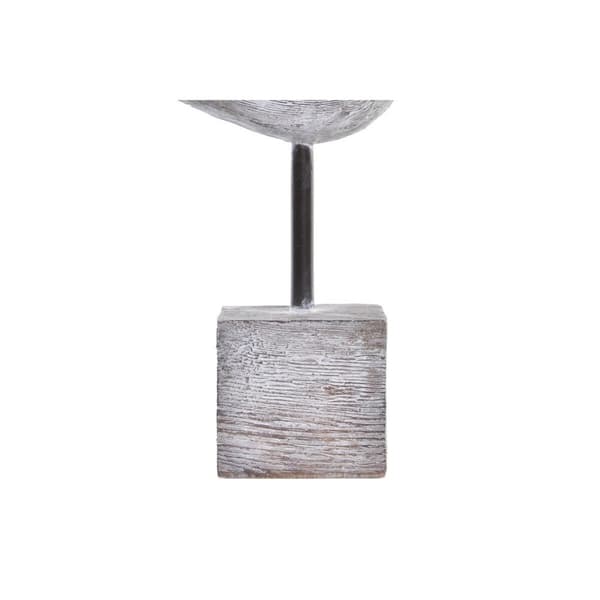 Dekorativ Figur DKD Home Decor Grå Naturell Fugl Middelhavet 23 x 9 x 26,7 cm