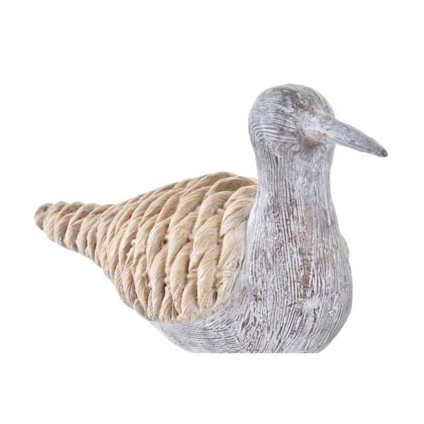 Dekorativ Figur DKD Home Decor Grå Naturell Fugl Middelhavet 23 x 9 x 26,7 cm