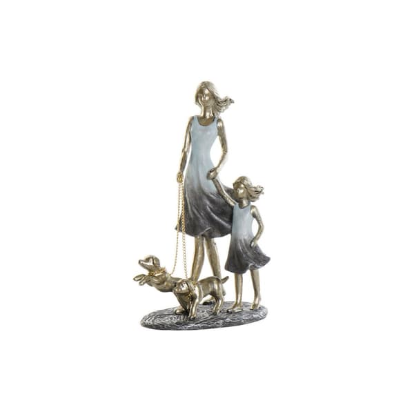 Dekorativ Figur DKD Home Decor 16 x 9,5 x 24 cm Blå Gyllen Familie