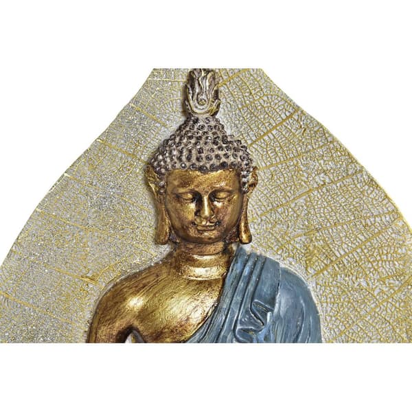 Prydnadsfigur DKD Home Decor Blå Röd Orange Gyllene Buddha Orientalisk 15,5 x 5 x 20,7 cm (3 antal)
