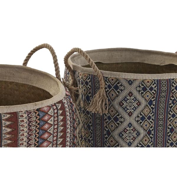 Kurv DKD Home Decor 40 x 40 x 48 cm Jute Havgræs Boho (2 enheder)