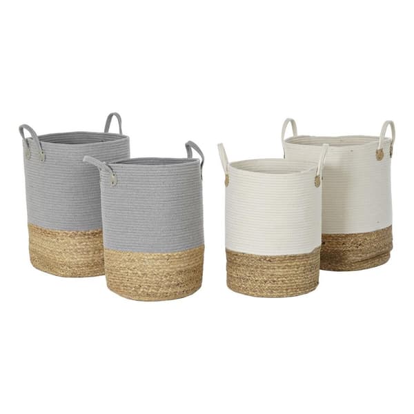 Korg - set DKD Home Decor 40 x 40 x 52 cm Naturliga fibrer Boho (2 antal)
