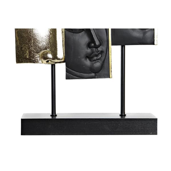 Dekorativ Figur DKD Home Decor Svart Gyllen Buddha Orientalsk 22,5 x 8 x 30,7 cm (2 enheter)