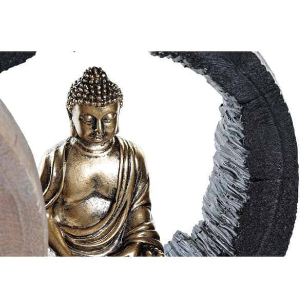 Dekorativ Figur DKD Home Decor Svart Gyllen Buddha Orientalsk 20,8 x 6 x 18,5 cm (2 enheter)