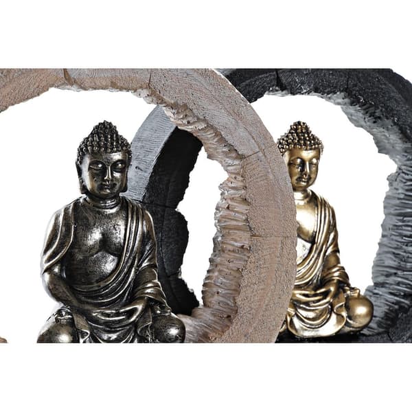 Dekorativ Figur DKD Home Decor Svart Gyllen Buddha Orientalsk 20,8 x 6 x 18,5 cm (2 enheter)