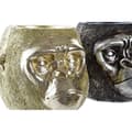 Pikkukuva 2 / 4: Koristehahmo DKD Home Decor 20 x 24,5 x 18,5 cm Hopeinen Kullattu Siirtomaatyylinen Gorilla (2 osaa)