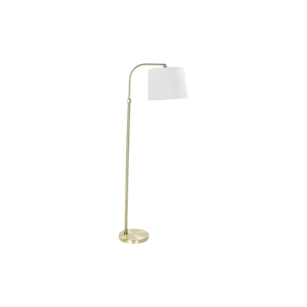 Golvlampa DKD Home Decor Gyllene Metall Polyester linne Vit Glam (26 x 33 x 158 cm)