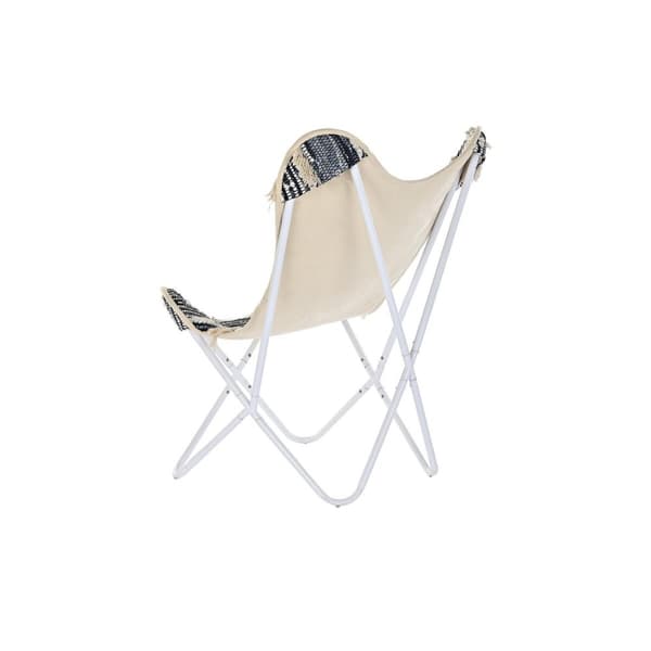 Hagesofa DKD Home Decor Hvit Svart Jern 74 x 65 x 90 cm