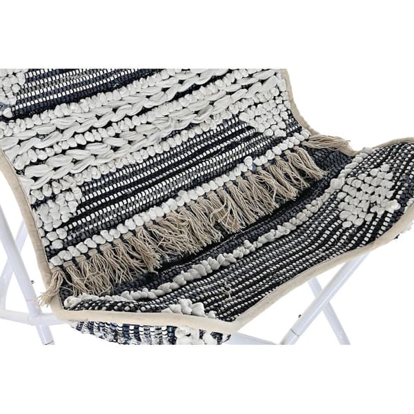 Hagesofa DKD Home Decor Hvit Svart Jern 74 x 65 x 90 cm