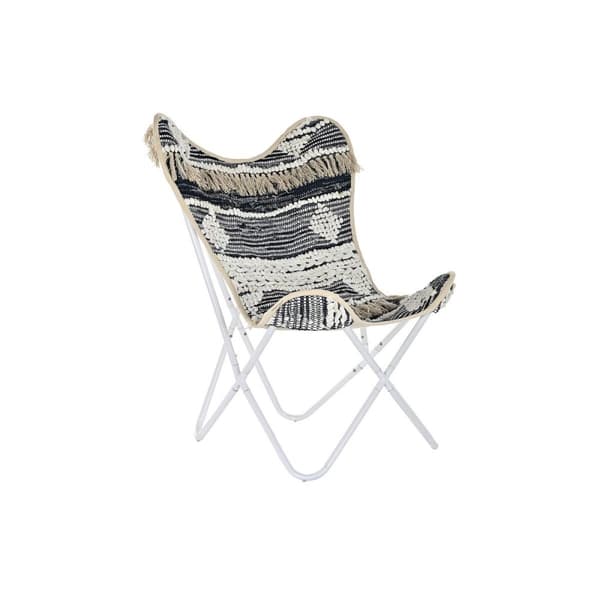 Hagesofa DKD Home Decor Hvit Svart Jern 74 x 65 x 90 cm