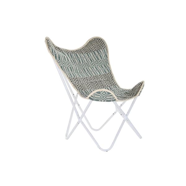 Hagesofa DKD Home Decor Blå Hvit Grønn Jern 74 x 65 x 90 cm