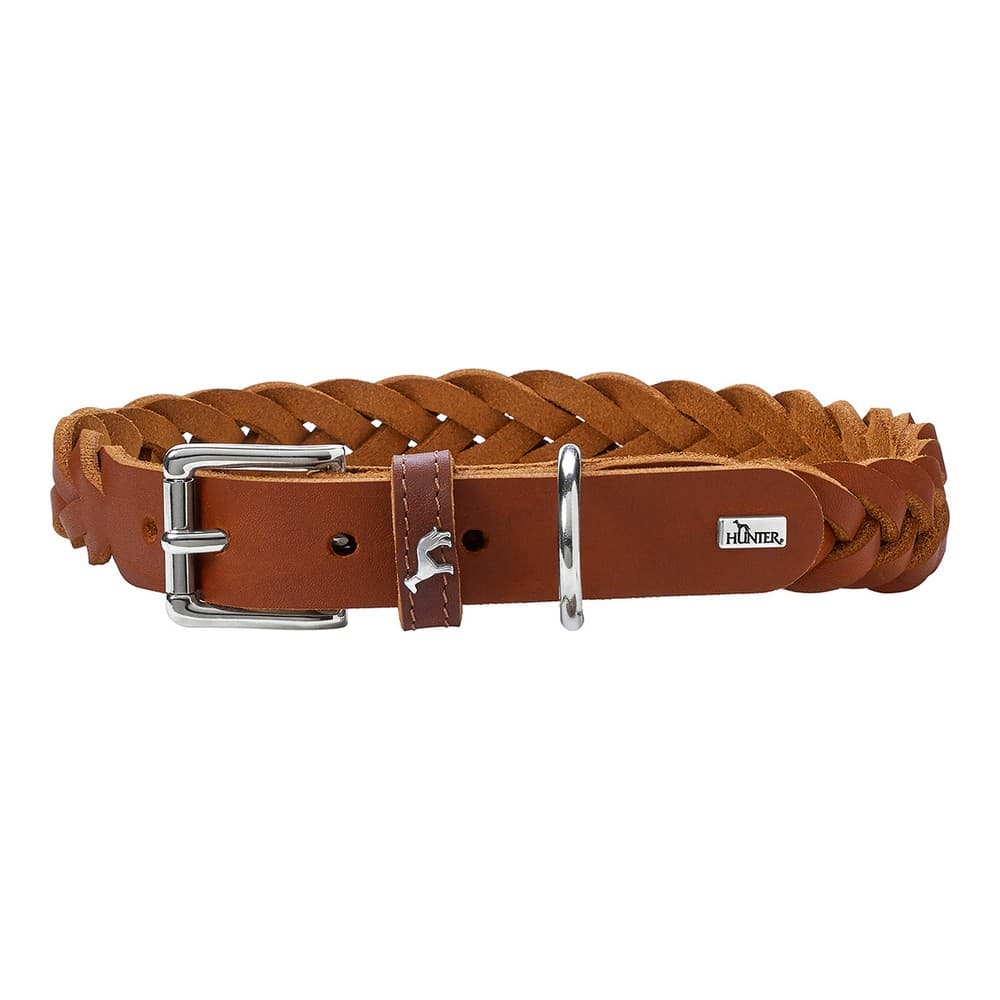 Hundhalsband Hunter Solid Education Cognac (35-44 cm)
