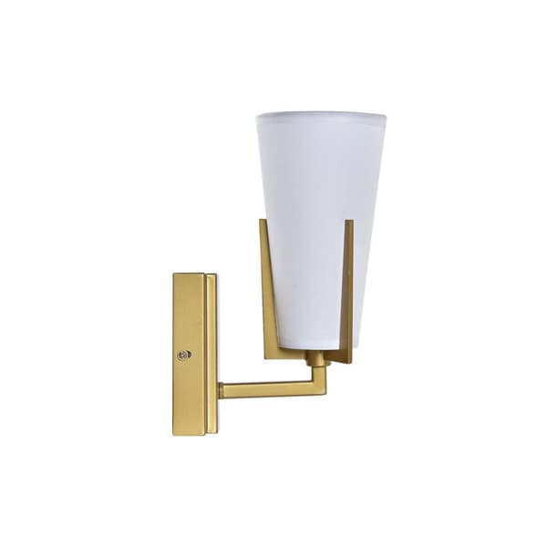 Seinälamppu DKD Home Decor 25W Kullattu Metalli Polyesteri Valkoinen 220 V (12 x 14 x 25 cm)