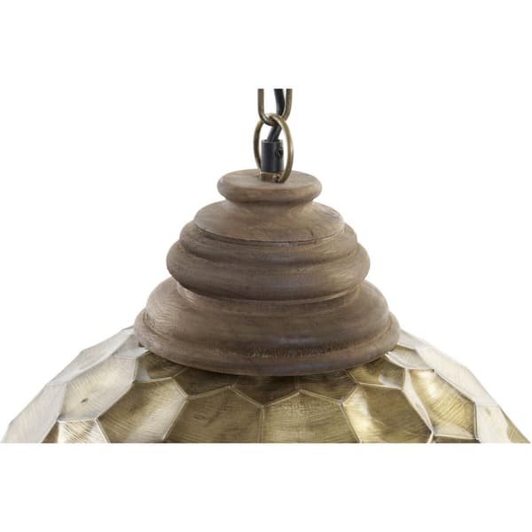 Taklys DKD Home Decor Gyllen Tre Metall 50 W 39 x 39 x 34 cm