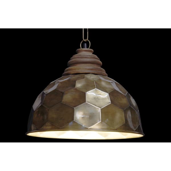 Taklys DKD Home Decor Gyllen Tre Metall 50 W 39 x 39 x 34 cm
