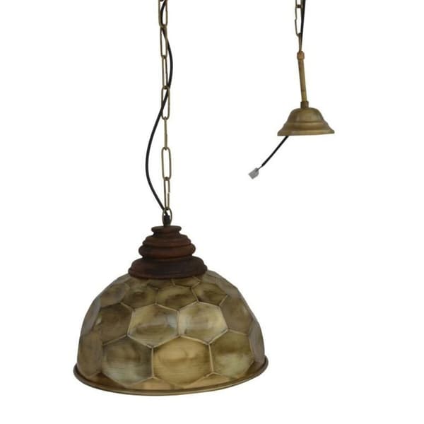 Taklys DKD Home Decor Gyllen Tre Metall 50 W 39 x 39 x 34 cm