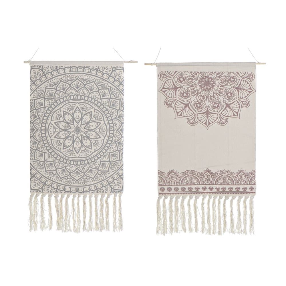 Väggdekoration DKD Home Decor Bomull Boho (50 x 1 x 70 cm) (2 antal)
