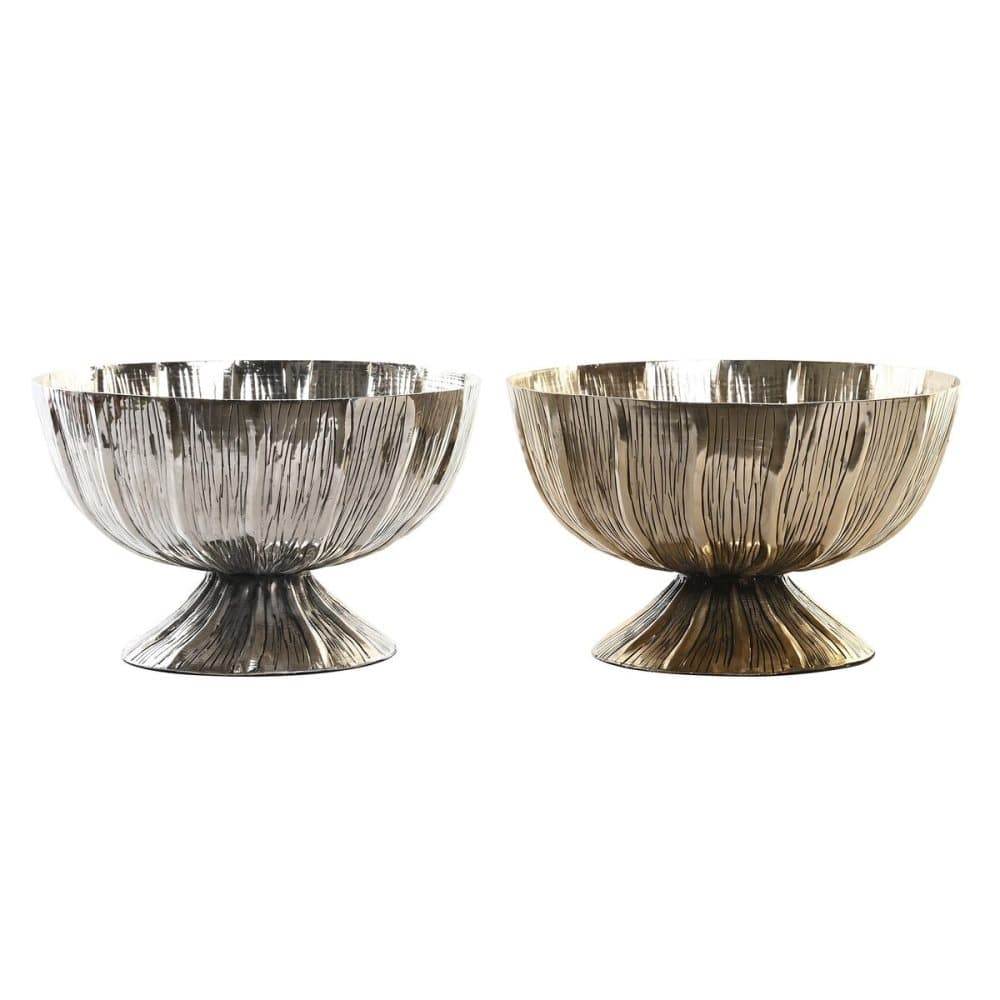 Bordsdekoration DKD Home Decor Silvrig Gyllene Aluminium Modern (31 x 31 x 20 cm) (2 antal)