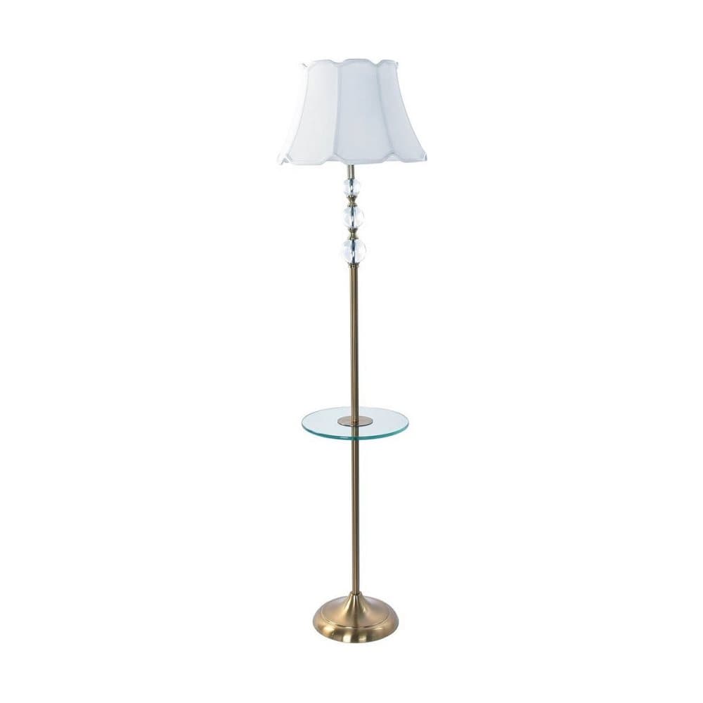 Golvlampa DKD Home Decor Gyllene Metall Bomull Vit Marmor 50 W (40 x 40 x 162 cm)