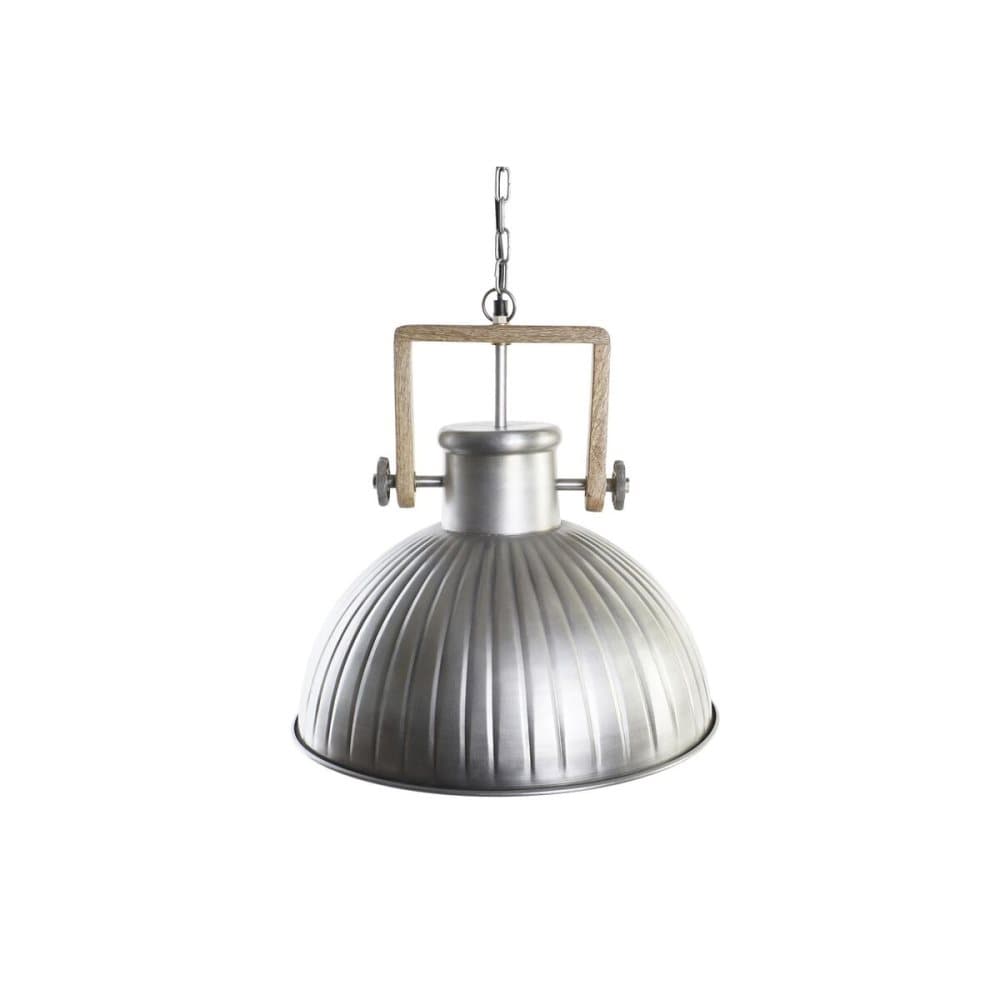 Taklampa DKD Home Decor Silvrig Järn Mangoträ 50 W (41 x 41 x 40 cm)