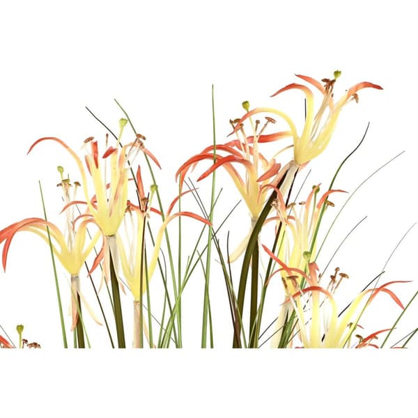 Dekorativ Plante DKD Home Decor 45 x 45 x 140 cm Metall Oransje Grønn Burgunder PVC (2 enheter)