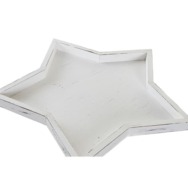 Borddekoration DKD Home Decor 57 x 54 x 3 cm Hvid Shabby Chic Afklædt (3 Dele)