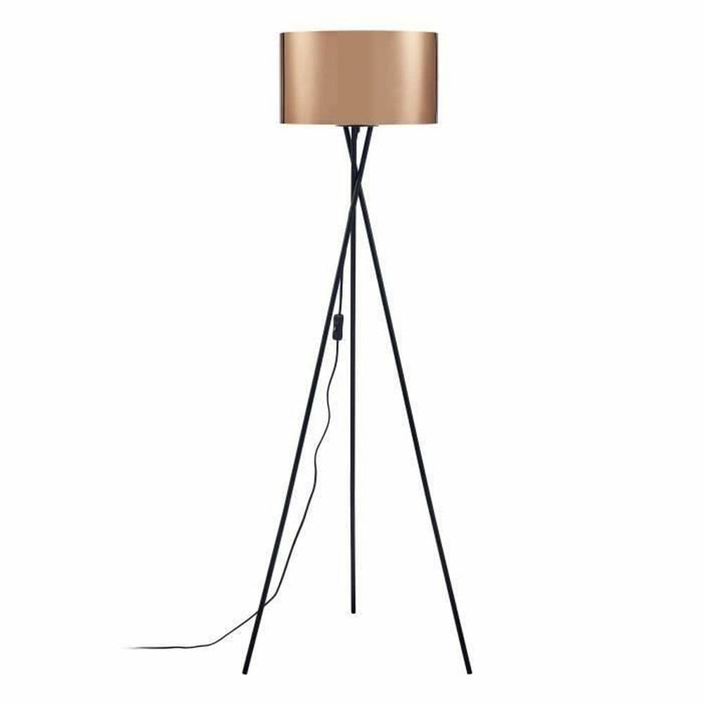 Golvlampa Tripod 140 cm Ø 34 cm Kromad Metall Koppar PVC