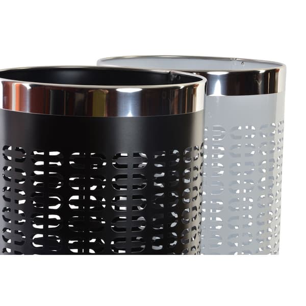 Paraplubak DKD Home Decor 23 x 50 cm Hvit Svart Stål 23 x 23 x 50 cm (2 enheter)