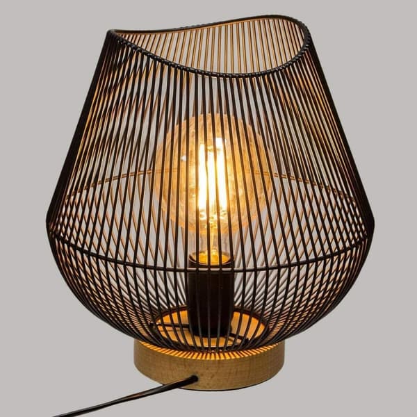 Bordslampa Atmosphera Jena Svart Metall 40 W (Ø 28 x 26 cm)
